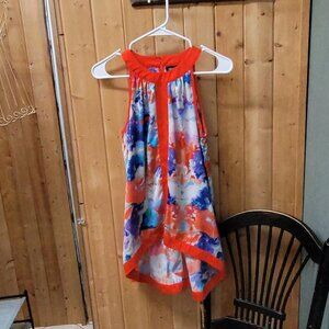 Nicole Miller Multi-Coloured Halter Top with Orange Accents XS